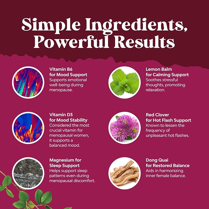 Bundle of Menopause Supplement for Women Soy Free Hormone Balance Capsules with Dong Quai Chaste Berry Black Cohosh Root and Saw Palmetto 500mg DHT Blocker Hair Vitamins with Maca Root Biotin
