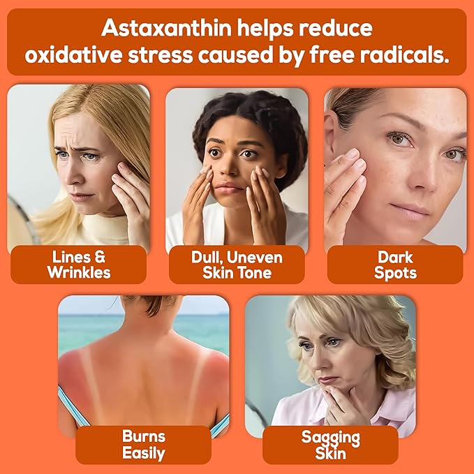 Astaxanthin 12mg, Vegan Supplement with Olive Oil, Microalgae-Based, 60 Softgels