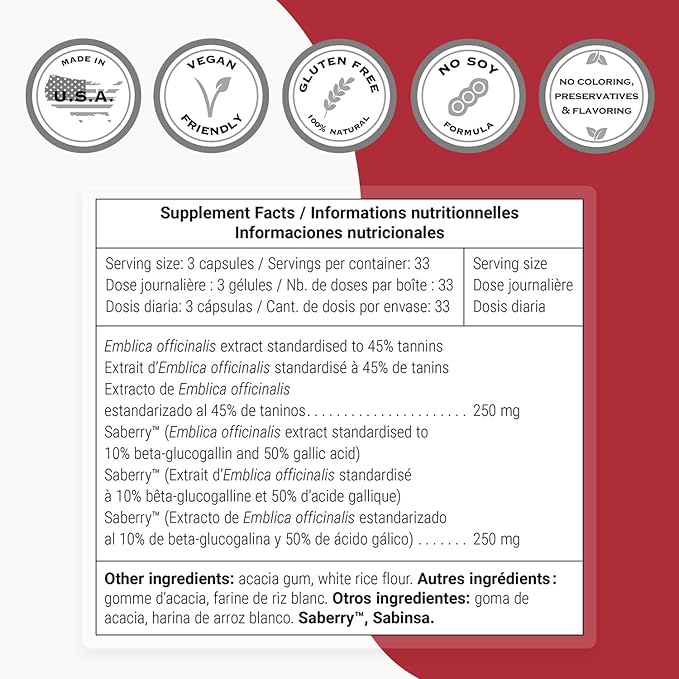Supersmart - Double AMLA Supplement (Patented & High Strength) - Fresh Indian Gooseberry Extract - Emblica Officinalis | Non-GMO & Gluten Free - 100 Vegetarian Capsules