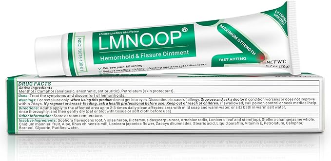 Hemorrhoid Treatment Ointment, Maximum Strength Treatment & Fast Relief for Pain, Itching, Burning, Swelling, Fissure, Bleeding, Discomfort, Long-Lasting Internal & External Hemorrhoid Cream(4-Pack)