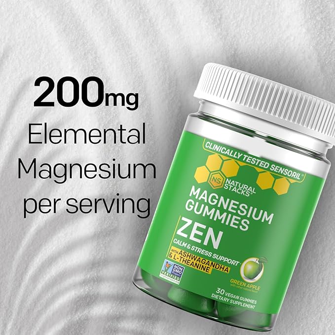 NATURAL STACKS Magtech Magnesium Drink Mix + Zen Magnesium Gummies Bundle - 4 Forms of Magnesium - Calm & Stress Support* Supports Brain Health* - 35 Servings
