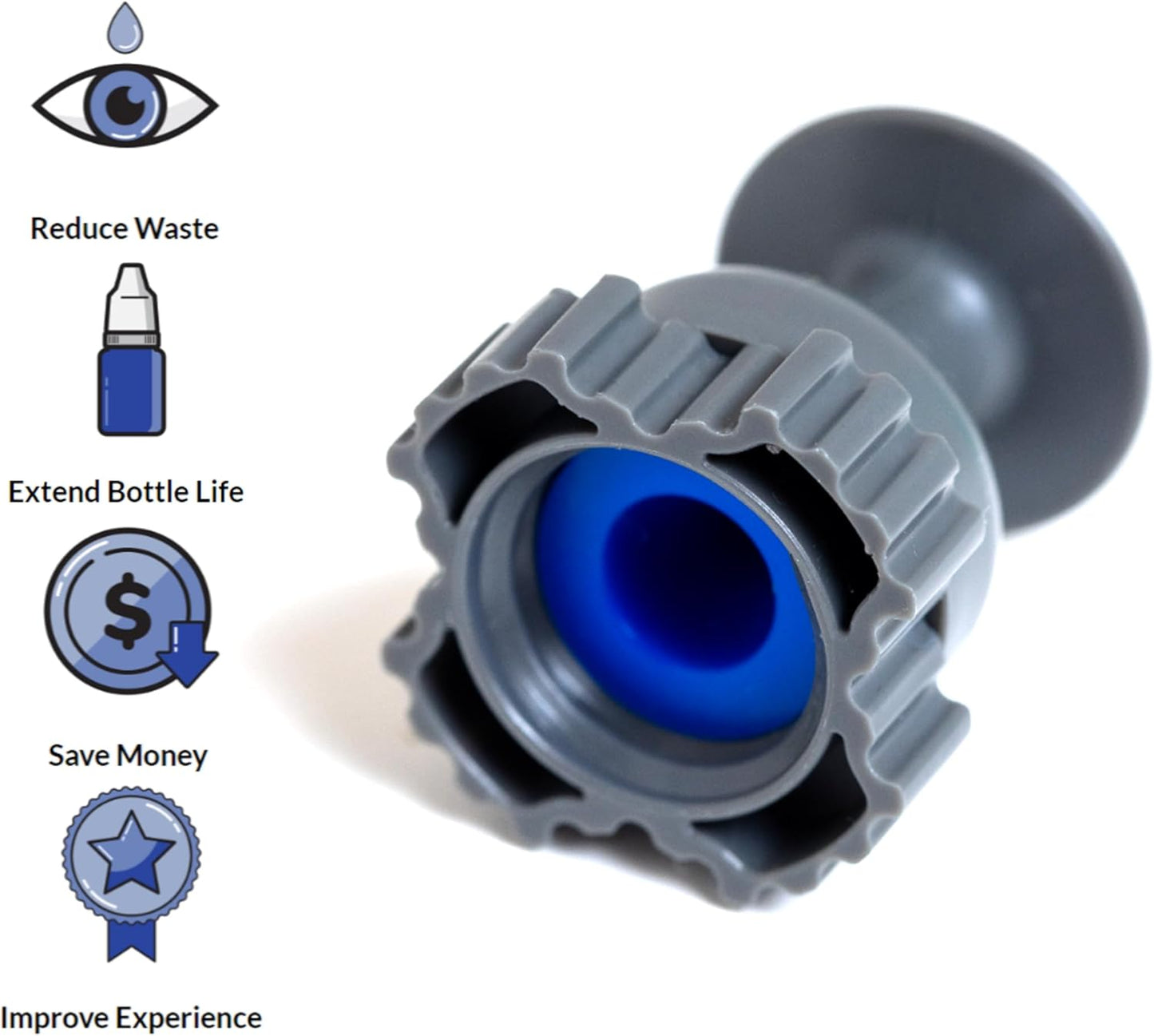 NANODROPPER Adaptor for Eyedrop Bottles - Volume Reducing Adaptor to Extend Bottle Life - SIZE 15