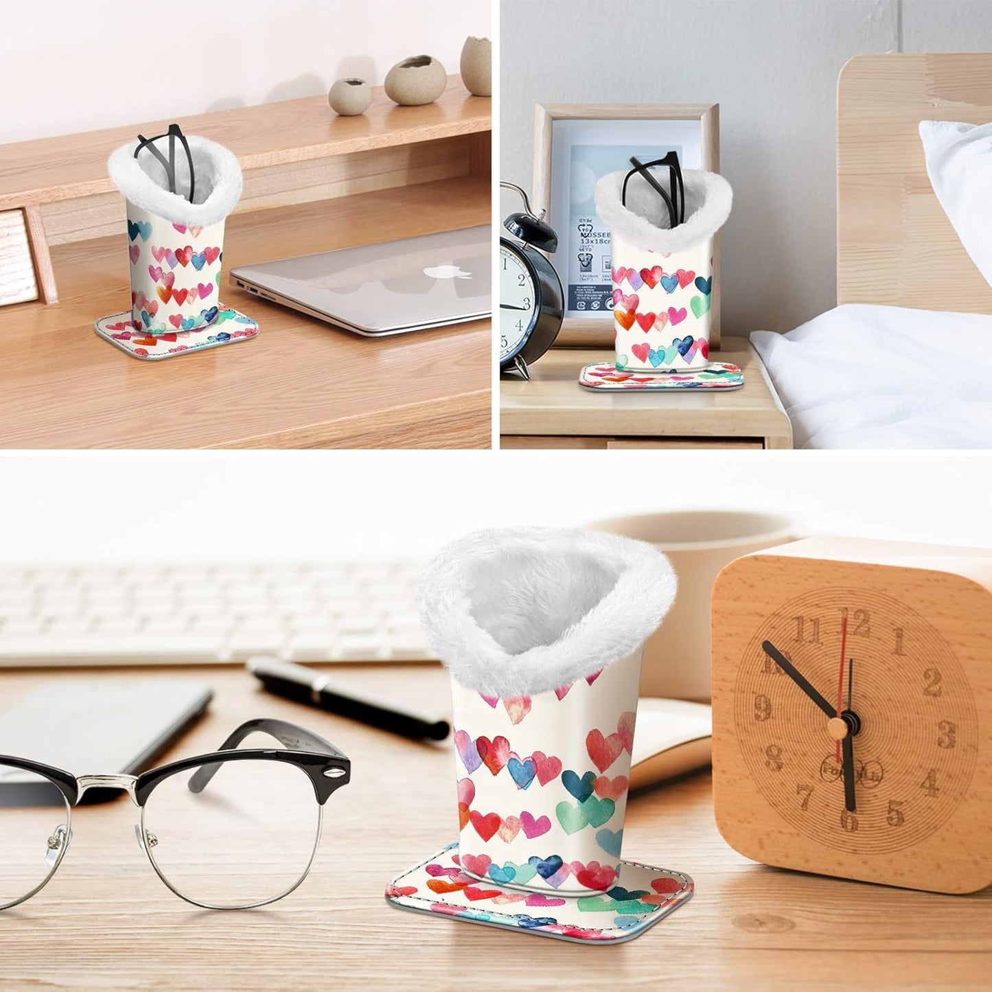 Fintie Plush Lined Eyeglasses Holder, Glasses Stand Case, Anti-scratch Glasses Storage Organizer for Desk, Nightstand, Office