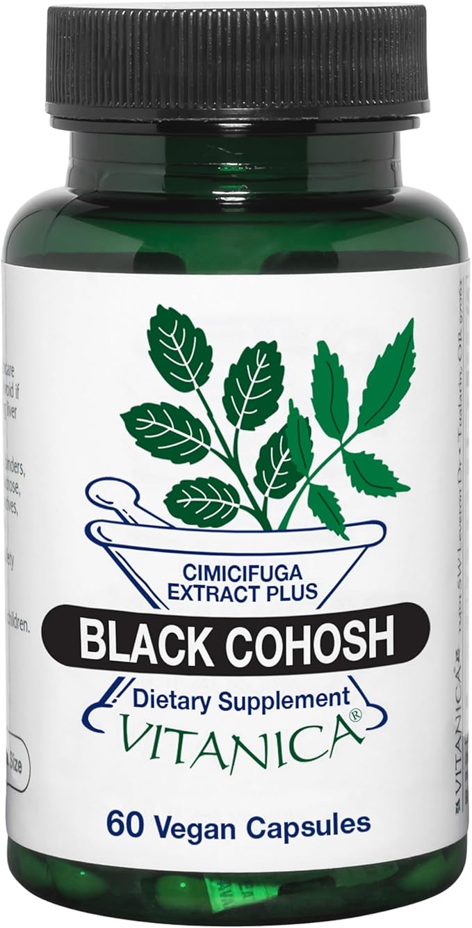 Vitanica Black Cohosh, Cimicifuga Extract Plus, Vegan, 60 Capsules
