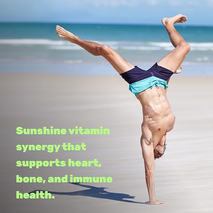 DEAL SUPPLEMENT Vitamin D3 5,000 IU + K2 MK7 100mcg Softgels | 2-in-1 Complex with Virgin Coconut Oil | Supports Heart, Bone, Teeth & Immune Health | Easy to Swallow