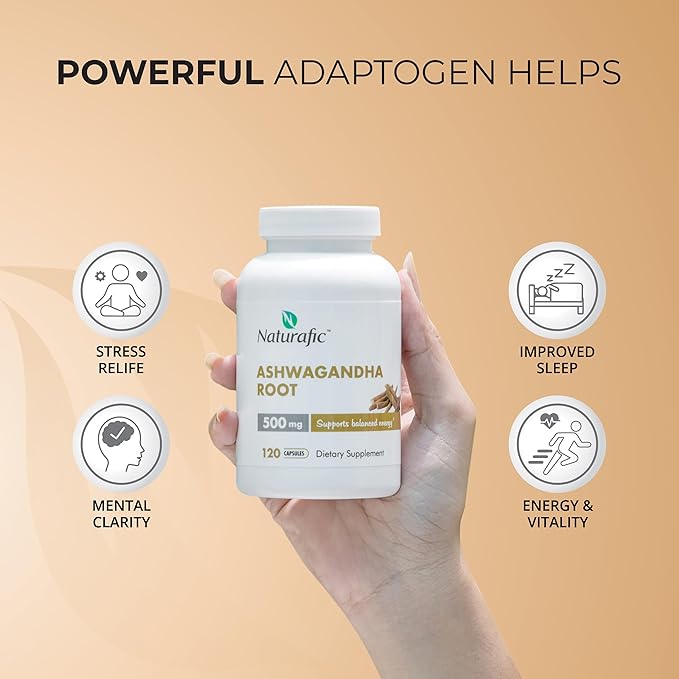 Ashwagandha Root Capsules 500mg ā 120 Vegan Capsules | Traditionally Used Herb | Non-GMO, Gluten-Free | Herbal Supplement | Plant-Based Wellness Support