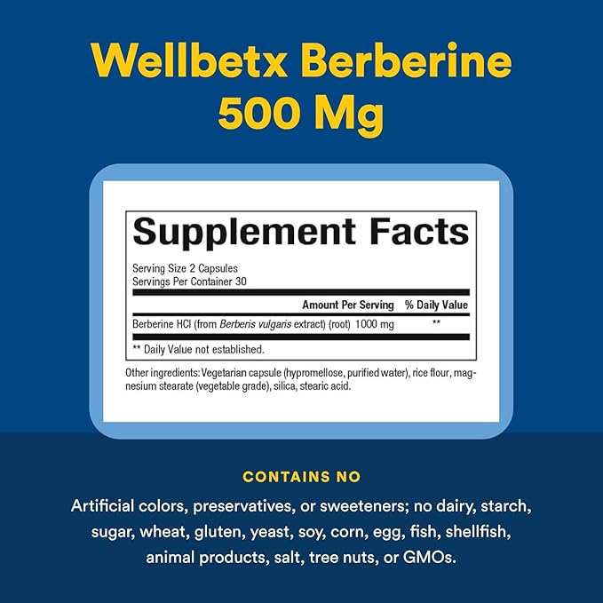Natural Factors Wellbetx Berberine 500 Mg, 60 CT