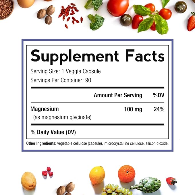 Doctor's Recipes Magnesium Glycinate Supplement, Non Buffered & High Absorption Magnesium, Easy on Stomach, Support Calm, Bone, Heart, Energy, Nerve, 180 Capsules (Pack of 2), 6 Month Supply