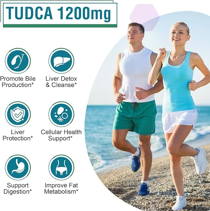 TUDCA Supplement 1200mg - 180 Veggie Capsules,Powerful TUDCA Bile Salts Supplements for Liver,Digestion