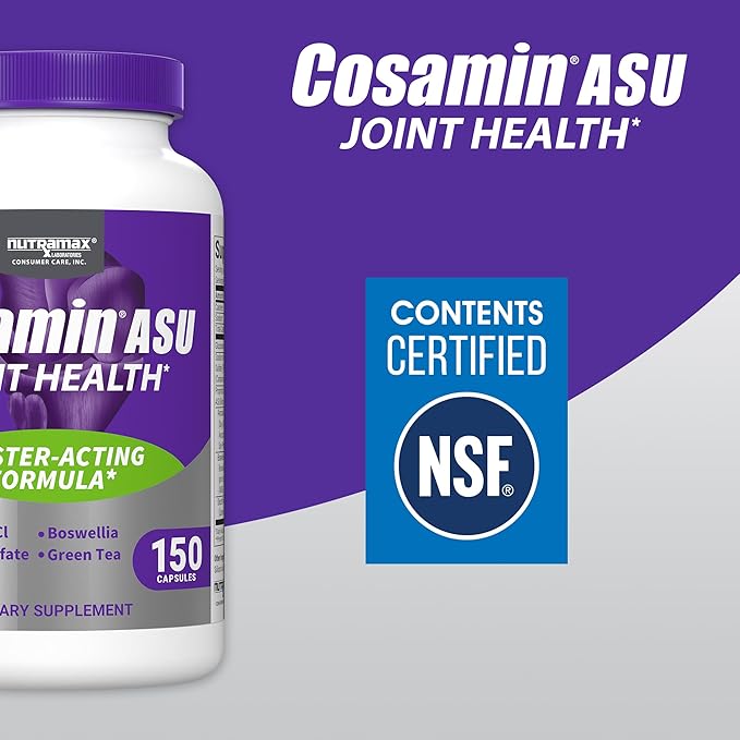 Nutramax Laboratories Cosamin® ASU Joint Health Supplement with Glucosamine, Chondroitin & ASU for Men’s & Women's Joint Health, 150 Capsules