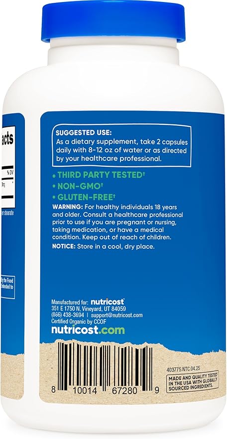 Nutricost Noni Capsules 500mg 240 Capsules - CCOF Certified Made with Organic Noni, Non-GMO, Gluten Free