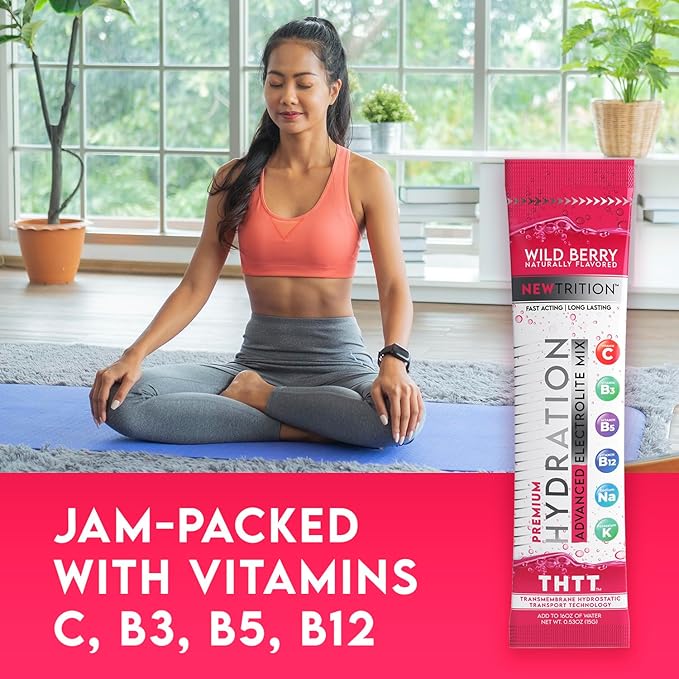 Hydration Powder, Electrolyte Powder Packets, Naturally Flavored Hydrating Packets for Water, Fast Acting Hydrate Electrolytes with Vitamins C & D