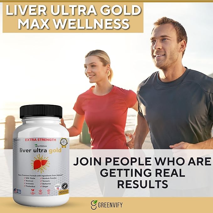 Liver Ultra Gold Extra Strength Supplement, 60 Veggie Capsules, Natural Liver Support with Milk Thistle, Beetroot, Artichoke, 30 Day Supply (2)