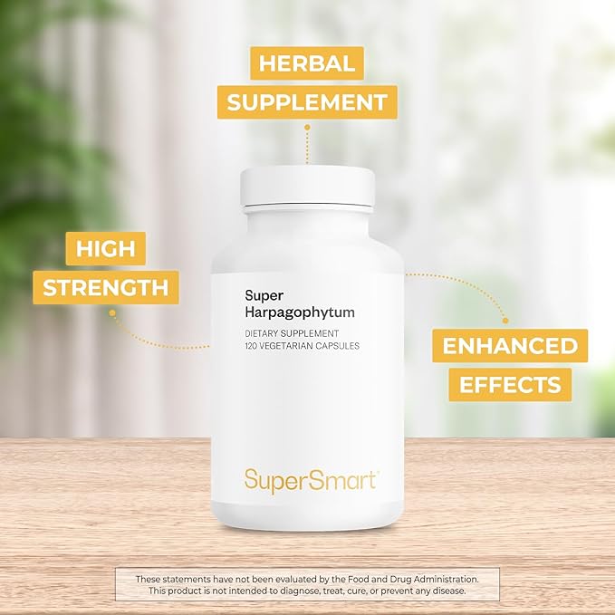 Supersmart - Super Harpagophytum 1000mg per Day (High Strength) - Devil's Claw Herbal Supplement | Non-GMO & Gluten Free - 120 Vegetarian Capsules