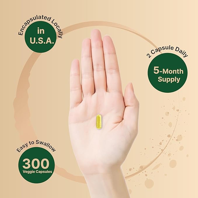 Berberine Supplement 500mg, 300 Veggie Capsules | 97% Pure Berberine HCL | 5:1 Root Extract | Supports Balanced Sugar Levels & Heart Health | Vegan, Non-GMO