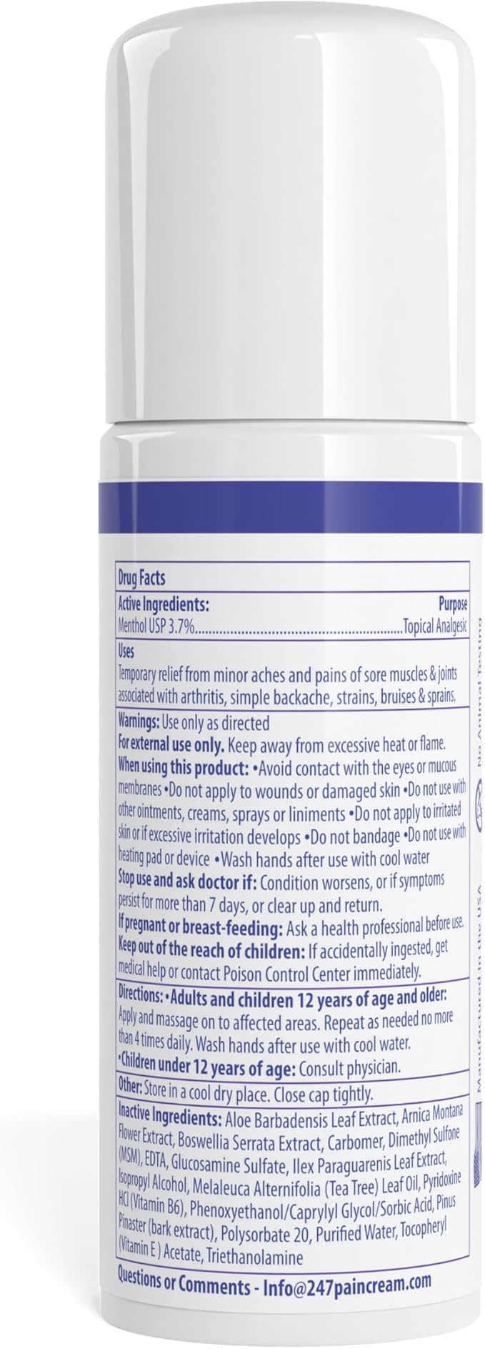 24/7 Relief & Recovery Pain Relief Roll On - 3 Ounce - Muscle Pain Relief Cream, Joint Pain Relief, Bursitis Pain Relief, Sciatica Pain Relief, Pain Relief for Feet, Topical Pain Reliever