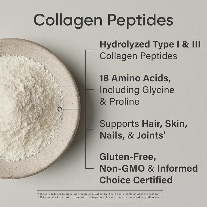 Sports Research Collagen Peptides - Hydrolyzed Type 1 & 3 Collagen Powder Protein Supplement for Healthy Skin, Nails, & Joints - Easy Mixing Vital Nutrients & Proteins, Collagen for Women & Men