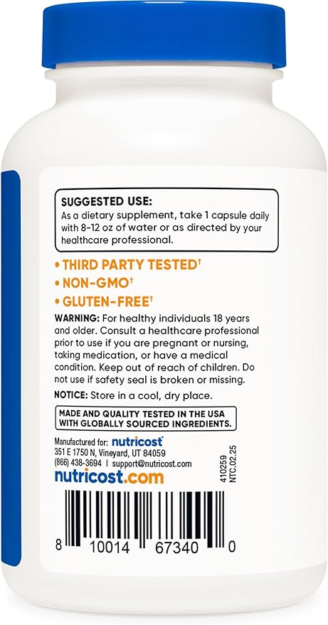 Nutricost Pygeum Extract 5000mg Equivalent, 120 Capsules (from 500mg of 10:1 Extract) - Veggie Capsules, Non-GMO, Gluten Free, Vegetarian Friendly