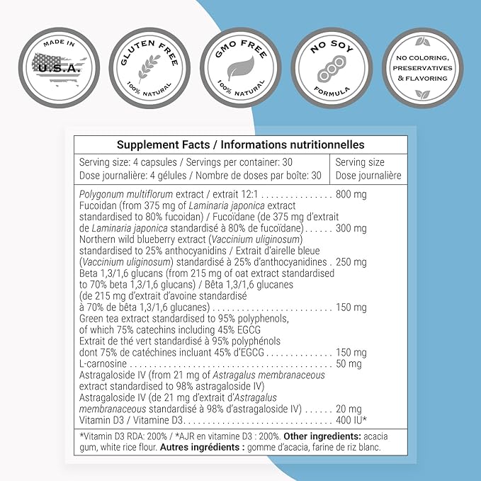 Supersmart Stem Cells Activator (Advanced Formula) - with Astragaloside, Fuidocan - Natural Stem Cells Supplement | Non-GMO & Gluten Free - 120 Vegetarian Capsules