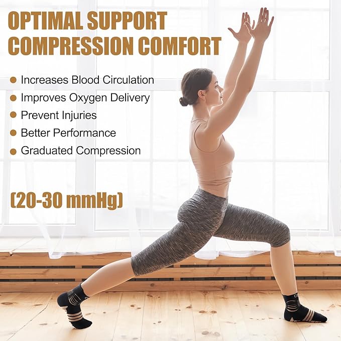 NEENCA Copper Compression Socks, Medical Ankle Support Socks for Injury Recovery & Pain Relief, Sport Protection, Women & Men Circulation, Swelling, Runner, Travel, Pregnancy, Flyingâ1 Pair, 20-30mmHg