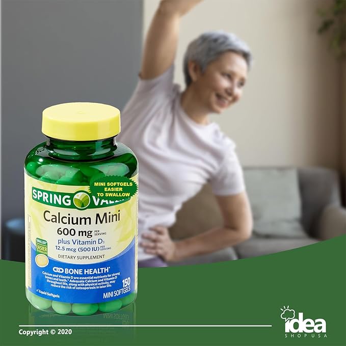 Calcium 600mg with Vitamin D3 Bone & Teeth Support, 150 Mini Softgels ā Easy to Swallow, Gluten-Free, Non-GMO ā Bundle with Vitamins & Minerals - A to Z - Better Idea Guide