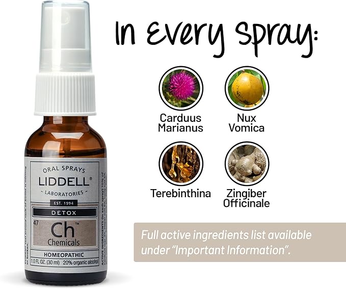 Liddell Homeopathic Chemical Detox Spray, 1 Fluid Ounce