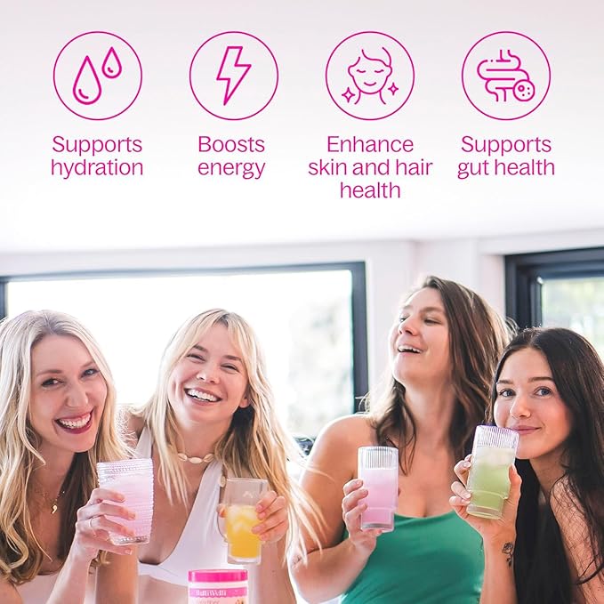 Daily Fiber Supplement Packets with Collagen, Probiotics & Electrolytes | Single Serve Packets for Gut Health, Digestion & Debloating | Variety | 10 Count