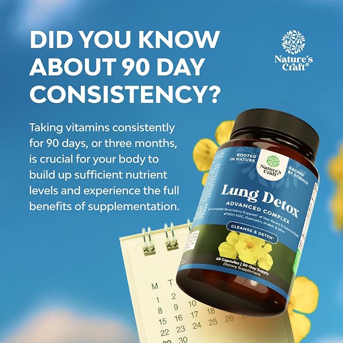 Lung Detox Mullein Leaf Capsules - Purifying Mullein Lung Cleanse Complex with NAC Quercetin & Cordyceps Extracts - Leaf Herb Respiratory Supplement for Sinus Immunity & Breathing Support 60ct