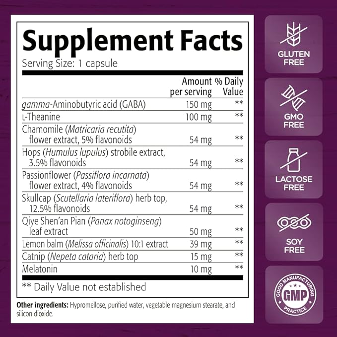 NEW ROOTS HERBAL Natural Sleep Supplement, 8-in-1 Ultra-Strenth Formula with Passion Flower, Chamomile, Hops, Panax Gingseng, Skullcap, Magnesium, 10 mg Melatonin (60 Veg Caps)