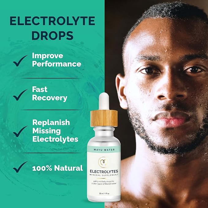 MAYU Electrolyte Water Drops - Fast Absorption Mineral Drops for Drinking Water, Hydration Essential Minerals Mix - 100% Pure Natural Minerals, Dehydration Solution, Sugar Free Electrolytes -30 ml (1)