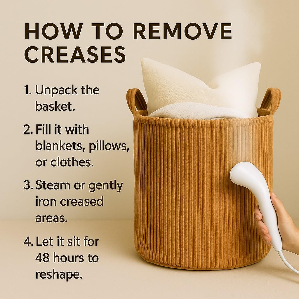 PUTSKA Blanket Basket – Round Storage for Toys and Blankets, Clothes, Stuffed Animals – Soft Baby Girl Basket for Nursery, Kids Room, Bedroom, Living Room – Large, Brown