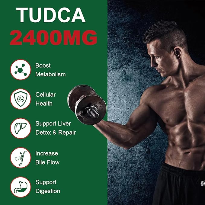 TUDCA Supplements 2400MG, Bile Salts Complex for Liver Detox & Gallbladder Cleanse, Anti-Aging for Men and Women, Digestive Health 60 Capsules