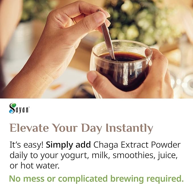 Sayan Chaga Mushroom Extract Powder (1 Lb) – Freeze Dried Siberian Wild Harvested - Organic Antioxidant Tea for Immune and Digestion Support - Focus, Energy, Clarity, Wellness - No Additives