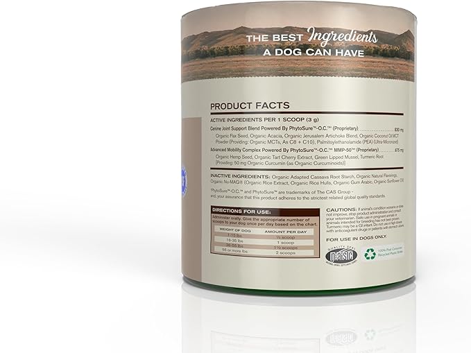 by Katherine Heigl- Super Mobility Canine Supplement Organic Ingredients Helps Maintain Healthy Cartilage, Optimal Joint Function (90 Grams, 30 Scoops)