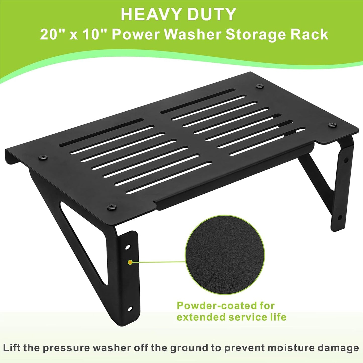Pressure Washer Shelf Wall Mount, Electric Pressure Washer Bracket Shelf Power Washer Storage Rack for Garages Workshops Sheds, Black