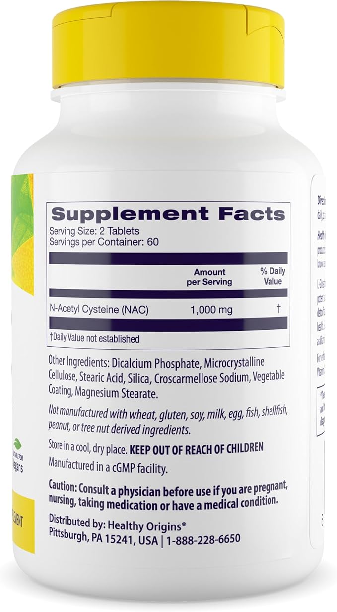 Healthy Origins NAC (N-Acetyl Cysteine) 1,000 MCG