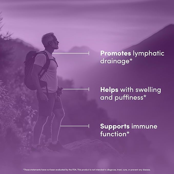 Lymph Peak - Lymphatic Drainage Supplements - Lymph System Support - with Burdock Root, Echinacea Extract, Bromelain, Dandelion Extract & More - Vegan, Non GMO, Gluten Free - 60 Capsules