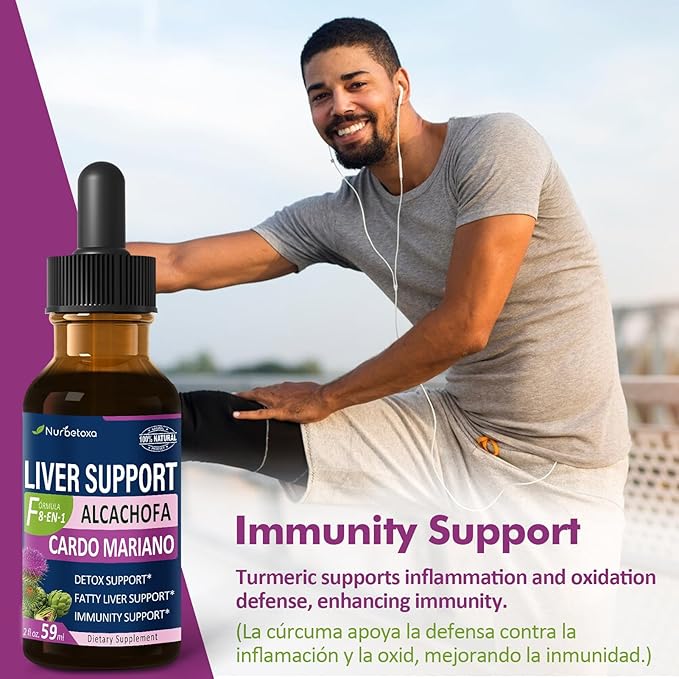 Milk Thistle Liver Support Drops for Fatty Liver, Alcachofa y Cardo Mariano para el Higado Graso, Liver Detox Formula w/Artichoke, Herbal Extract Liquid. (Milk Thistle, 4 oz)