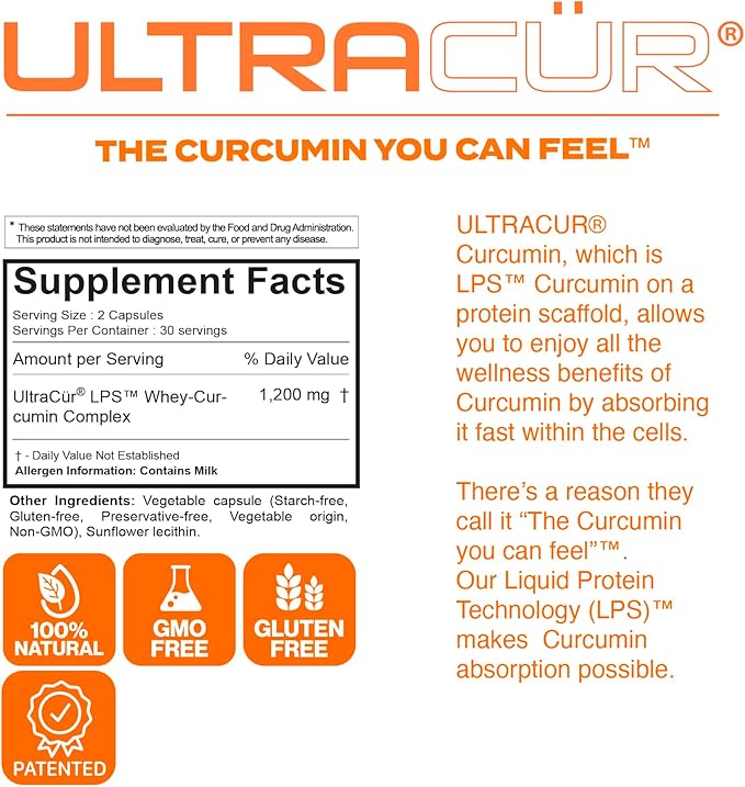 Curcumin Complex Supplement - Ultra Bioavailable High Absorption Turmeric Curcumin Supplement for Joint, Muscle & Brain Support - Patented Protisorb for Premium Absorption – 120 Capsules