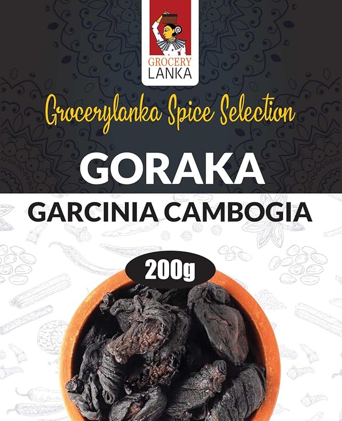 Goraka 200g (7oz), Dried Garcinia Cambogia, Natural Food Souring Agent | Malabar Tamarind | Kudampuli