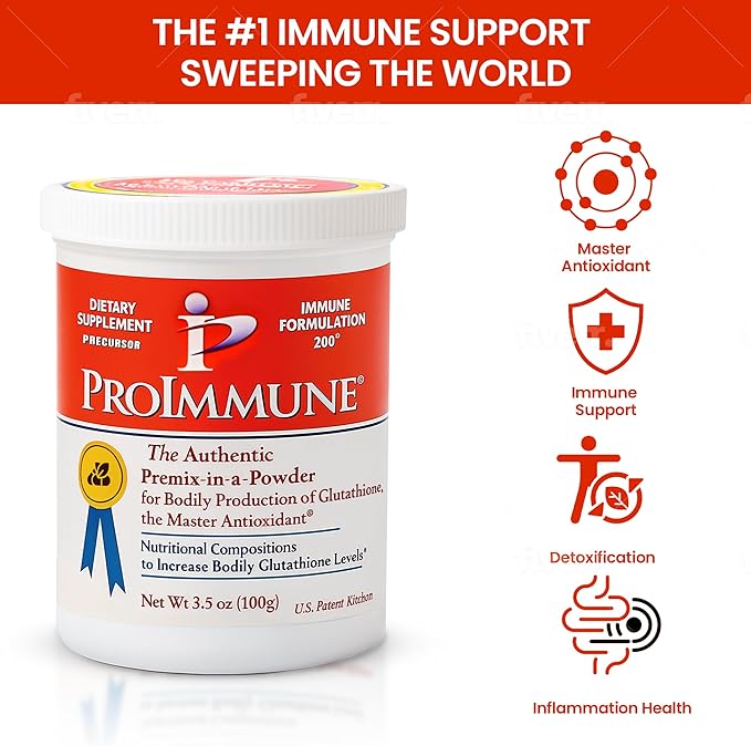 Glutathione Supplement 2 Month Supply of Glutathione Powder Precursor – ProImmune Immune Formulation 200® for Powerful Immune Support - Doctor-Formulated Antioxidant Complex, 62 Servings
