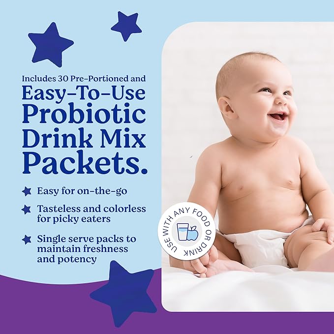 LOVEBUG Award Winning USDA Organic Probiotic for Babies | Multi-Strain 4 Billion CFU | Easy-to-Take Powder | Sugar Free | Ages 6-12 Months | 60 Packets