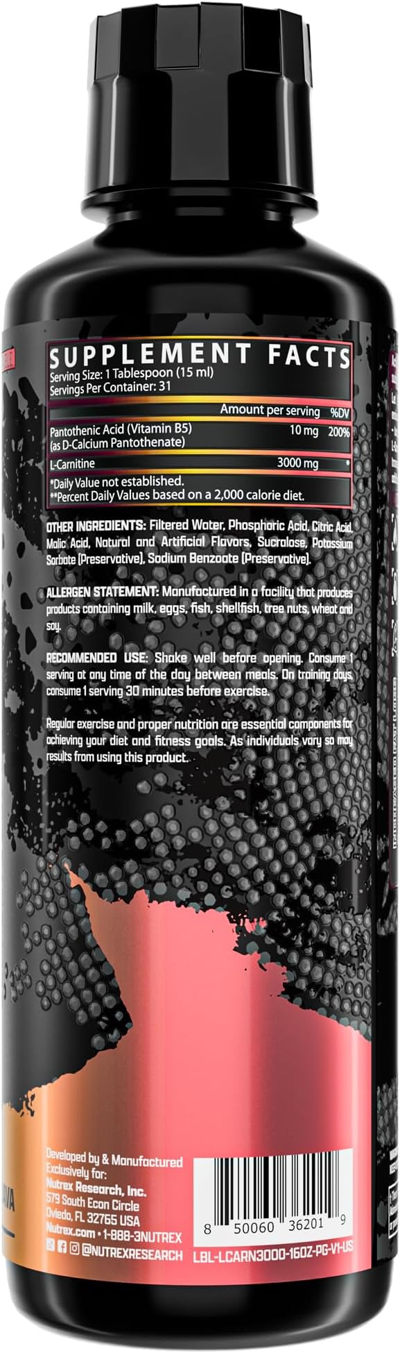 Nutrex Research Liquid Carnitine 3000 | Passionfruit Guava | Premium Liquid Carnitine, Stimulant Free