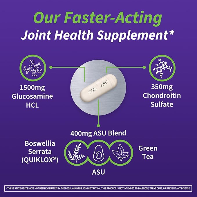 Nutramax Laboratories Cosamin® ASU Joint Health Supplement with Glucosamine, Chondroitin & ASU for Men’s & Women's Joint Health, 150 Capsules