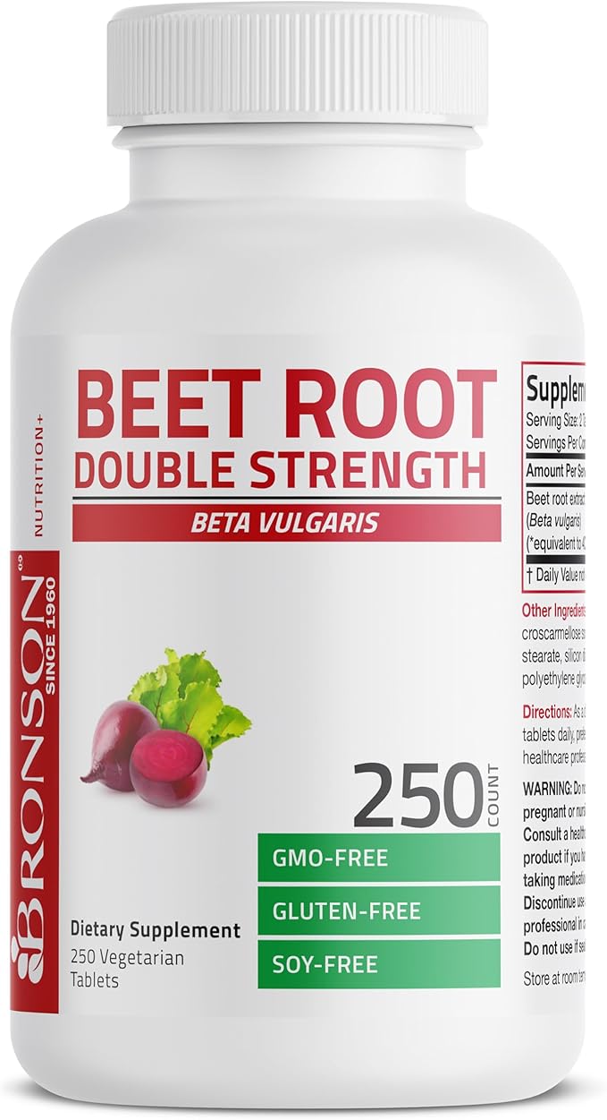 Bronson Beet Root Double Strength, Non-GMO, 250 Vegetarian Tablets