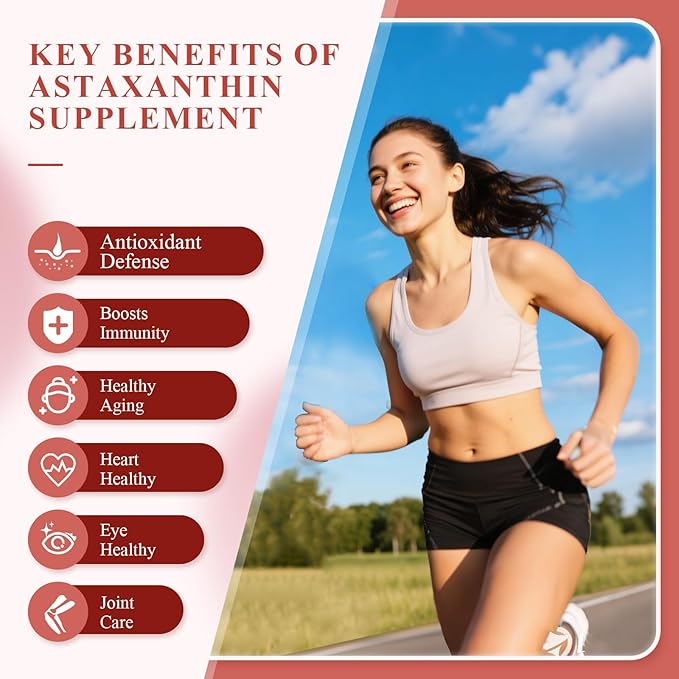 Astaxanthin 12mg Astaxanthin Tanning Softgels with Natural Fresh Microalgae Source Antioxidant Supplement Support Skin Eye Joint Internal Circulation and Immune Health, Non-GMO (90 Count)