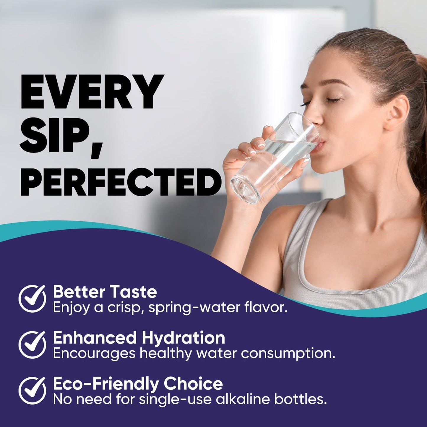 PUREPLUS Alkaline 5231JA2002A Replacement for LG LT500P, ADQ72910901, GEN11042FR-08, Kenmore 9890, 469890, HDX FML-1, ADQ72910907, LSC27925ST, LFX25974ST, LFX25973D, Refrigerator Water Filter, 2Pack