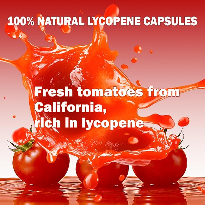 Lycopene Supplements for Men 50mg, Natural Tomato Antioxidant Supplement, 90 Veggie Capsules-Cardiovascular Health, Immune Support & Skin Health, 3 Month Supply