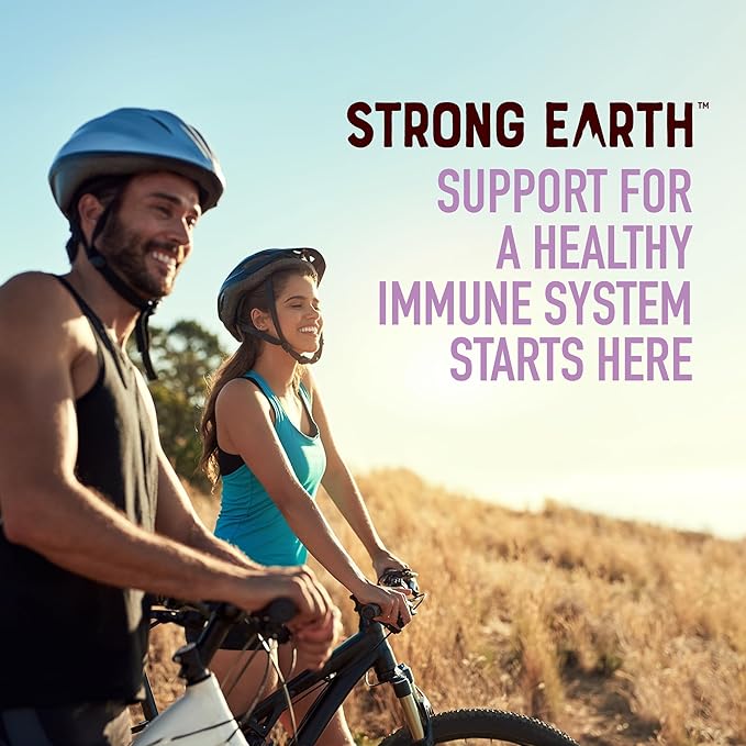 Strong Earth Elderberry Gummies – Sambucus Elderberry Immune Support with Vitamin C & Zinc – Black Elderberry Gummies, Berry Flavor, Non-GMO, Gluten Free, Kosher – 60 Count