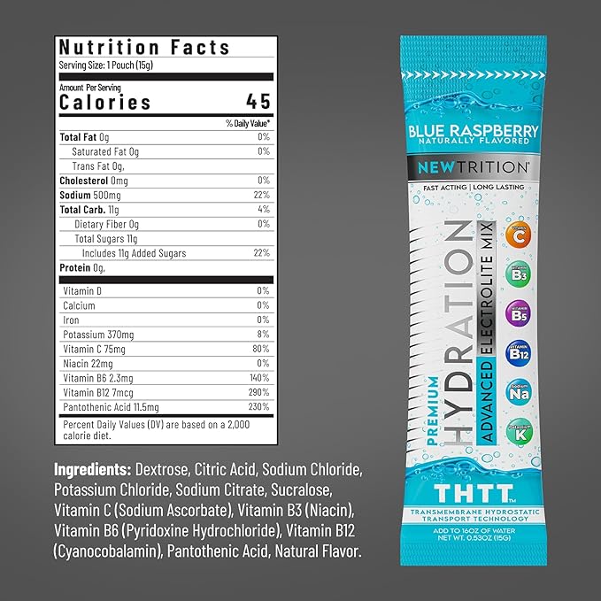 Hydration Powder, Electrolyte Powder Packets, Naturally Flavored Hydrating Packets for Water, Fast Acting Hydrate Electrolytes with Vitamins C & D